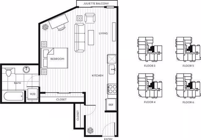 Studio A 406 floor plan